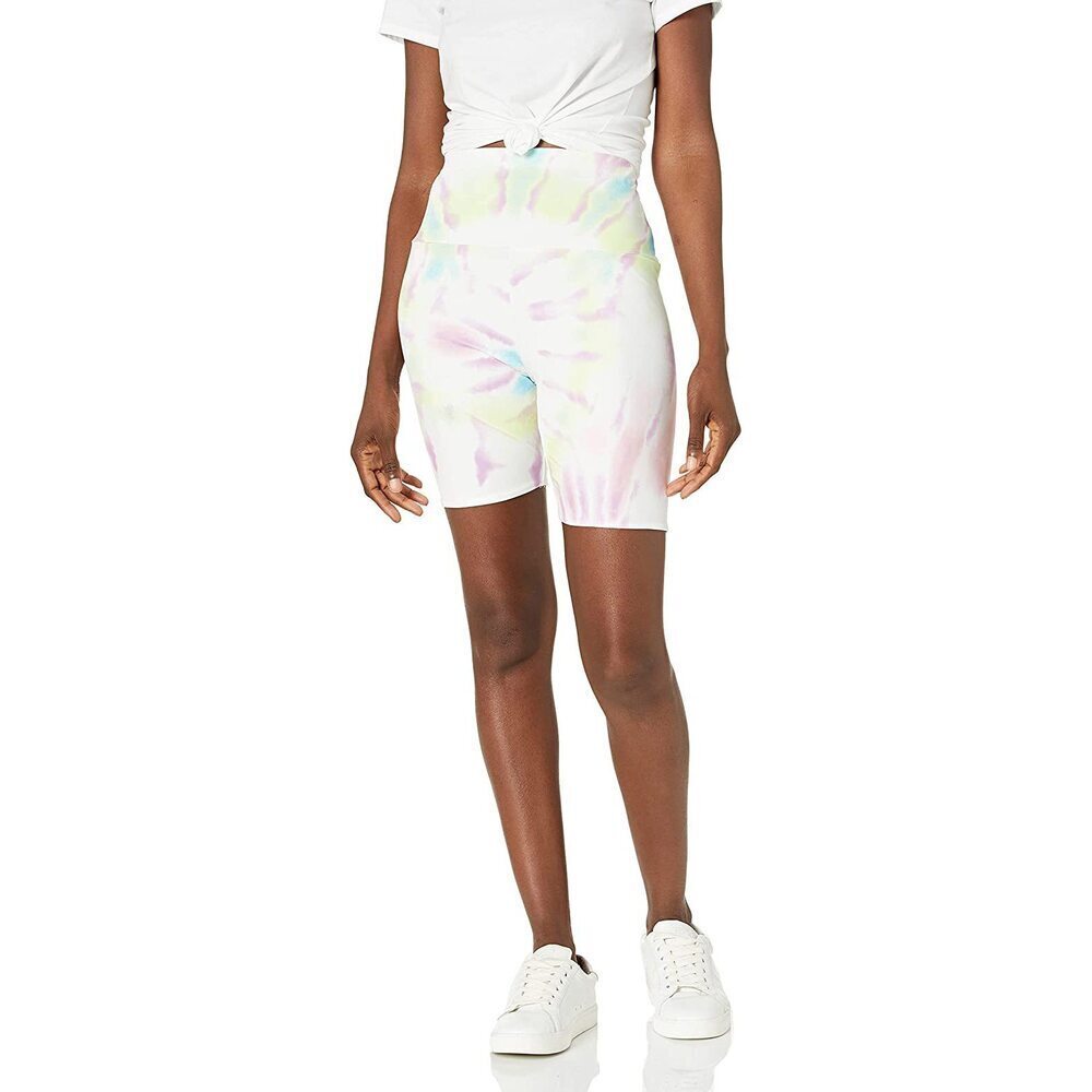 AFRM Lawson High Waist Bike Shorts Blanc Spiral Tie Dye Size XS